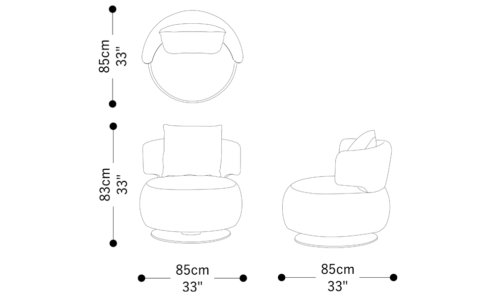 Image of the main dimensions of the product
